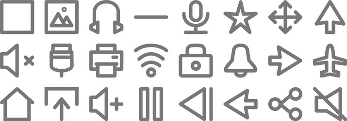 user interface line icons linear set quality vector image
