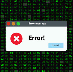 Window operating system error warning vector