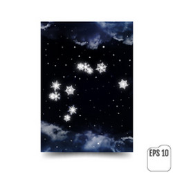 aquarius constellation of snowflakes zodiac sign vector