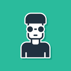 blue nerd geek icon isolated on green background vector image
