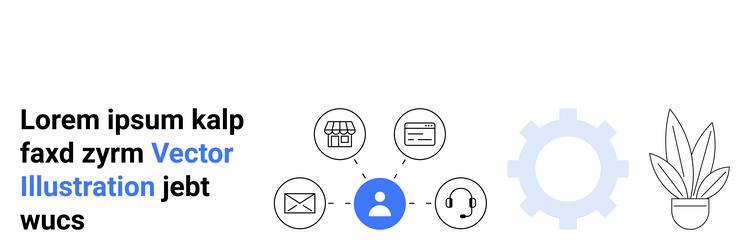 conceptual representation of user networking vector image
