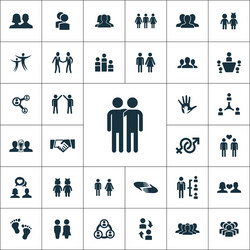 friendship icons universal set for web and ui vector image