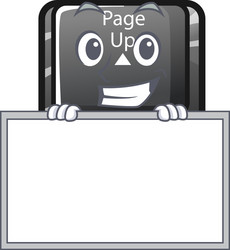 Grinning with board button page up shape vector