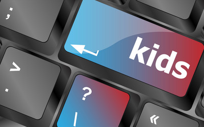 kids key button in a computer keyboard vector image
