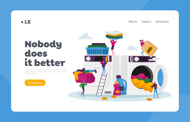 Laundry Characters Loading Machine vector image
