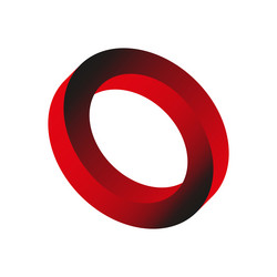 red ring icon circle gradient symbol bold color vector image