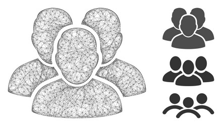 user group polygonal web mesh vector image