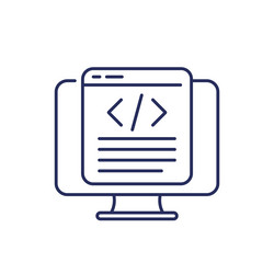 Coding or code line icon with a pc vector