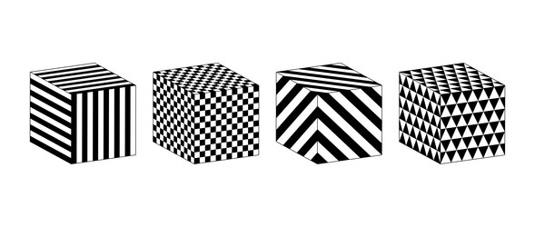 collection of cubes with different patterns vector image