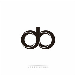 db initial letter split lowercase modern monogram vector