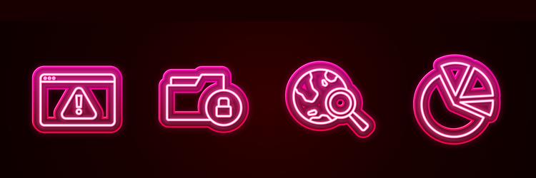 set line browser with exclamation mark folder vector image