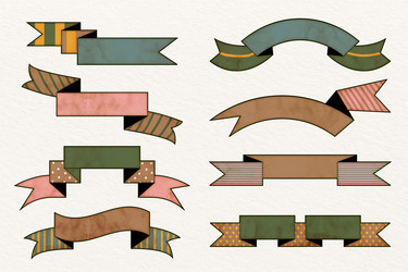 a set of colorful ribbons displayed against vector image