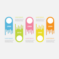 Five step timeline infographic colorful up down vector