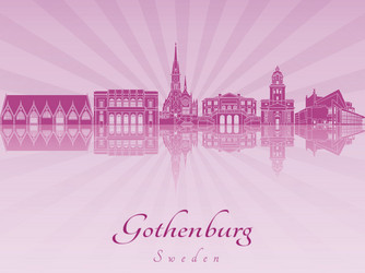 gothenburg skyline in purple radiant orchid vector