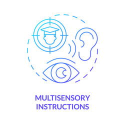 Gradient blue line icon multisensory instructions vector