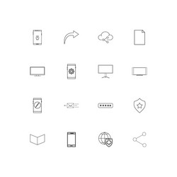 internet technologies simple linear icons set vector image