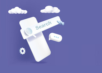 searching on internet with smartphone - mobile vector image