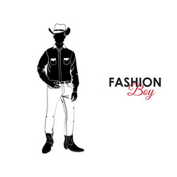 Stylish Cowboy Silhouette Vector Image