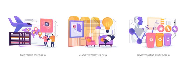 ai optimizing operations and living abstract vector image