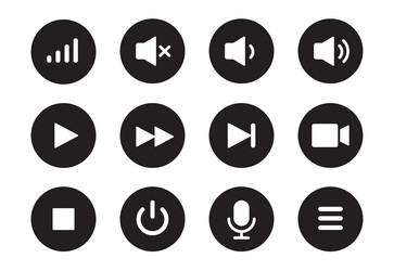audio video music player button icon sound vector image