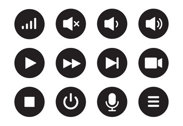 audio video music player button icon sound vector