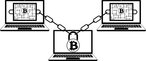 bitcoin block chain technology vector image