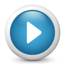 Blue Glossy Play Button Icon vector image