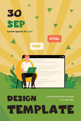 developer writing code for website vector image