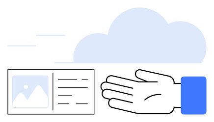 digital data transfer concept with cloud hand vector image