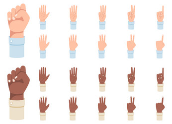 finger counting a set hands with counts vector image