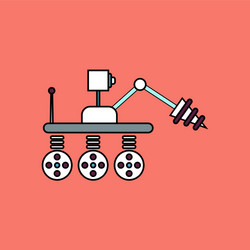 flat icon design collection space robot vector image