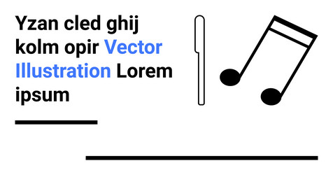 minimalist design featuring music note text block vector image