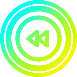 rewind button circular in cold gradient spectrum vector image