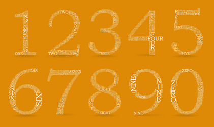 Text-Based Number Set vector image