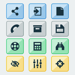 User icons set with file hide log in and other vector