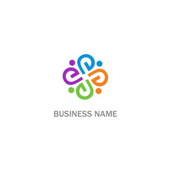 Abstract connection logo sign colorful teamwork Vector Image