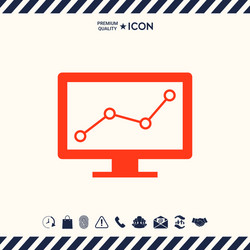 computer monitors with graph vector image