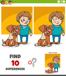 differences puzzle activity with happy cartoon vector image