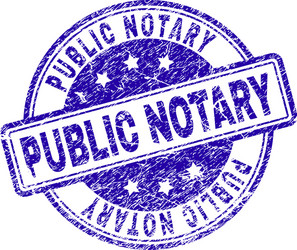 Grunge Public Notary Stamp Seal Vector Image