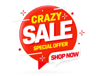 label sticker with crazy sale special offer vector