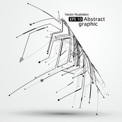point and curve constructed the technological vector image