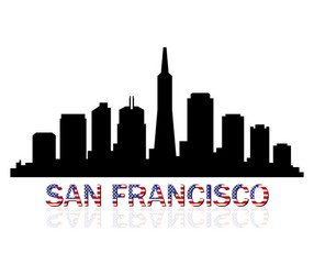 San Francisco Skyline Silhouette Vector Image