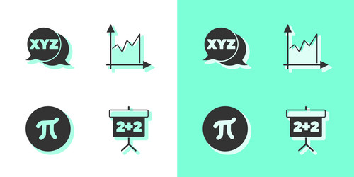 set chalkboard xyz coordinate system pi symbol vector image