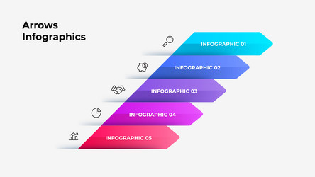 arrow infographic design with gradient- colored vector image
