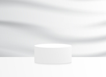 background 3d white rendering with podium vector image