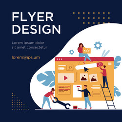 digital marketing team constructing landing vector image