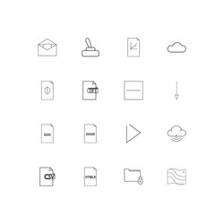 files and folders sign linear thin icons set vector image