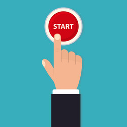 Hand Push Start Button Concept vector image
