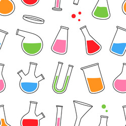 lab glassware pattern laboratory vector image