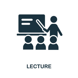 lecture icon monochrome sign from university vector image
